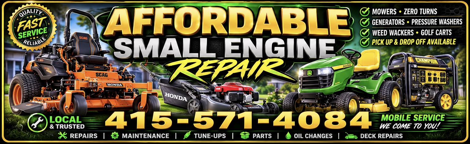 Affordable Small Engine Repair — mowers, generators, zero-turns, tune-ups and more